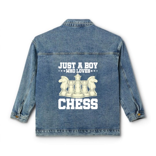 Discover Chess Chess Player Just A Boy Who Loves Chess Classic Women's Denim Jackets