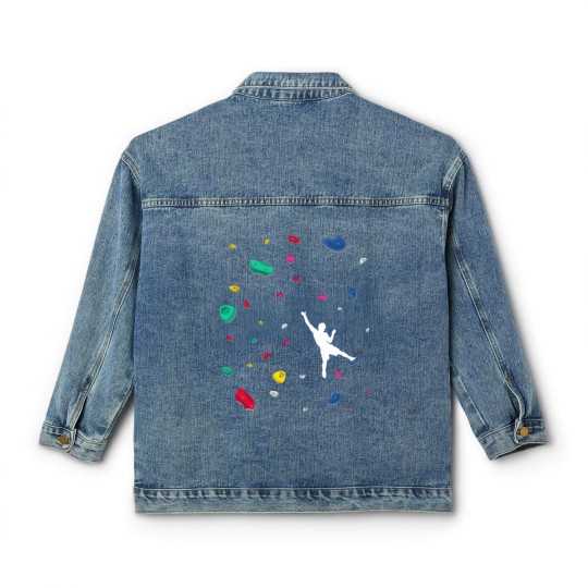 Discover Climbing Boulder Wall Rock Climber Bouldering Classic Women's Denim Jackets