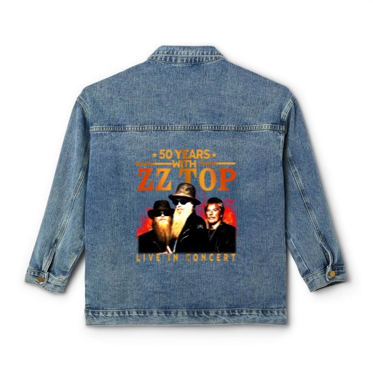 Discover ZZ Top 50 Years Live In Concert The Memories Classic Women's Denim Jackets, ZZ Top Classic Women's Denim Jackets