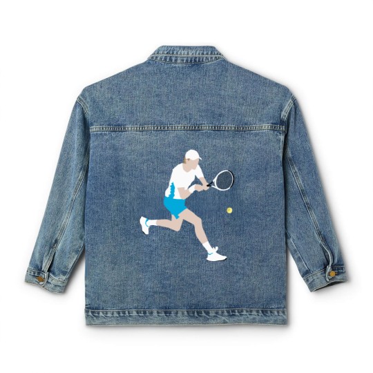 Discover Jannik Sinner Classic Women's Denim Jackets, tennis fan Classic Women's Denim Jackets, atp player Classic Women's Denim Jackets