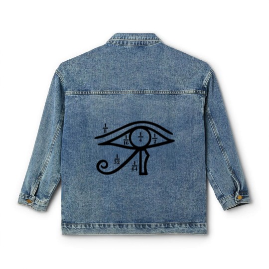 Discover Eye of Horus, Heqat, Fractional Numbers, Egypt Classic Women's Denim Jackets