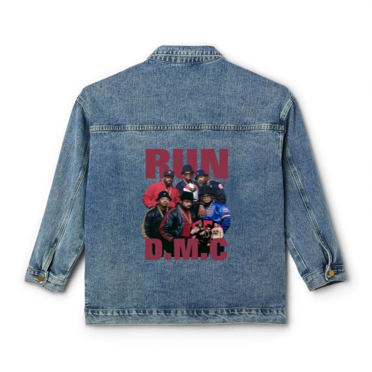 Discover Run D.M.C Streetwear Gifts Classic Women's Denim Jackets Hip Hop 90s Vintage Retro Graphic Classic Women's Denim Jackets Rap Classic Women's Denim Jackets