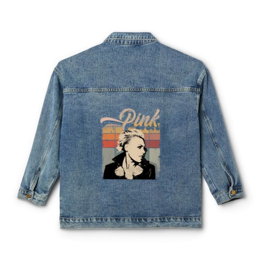 Discover Retro P!nk Pink Classic Women's Denim Jackets, Music Tour 2023 Classic Women's Denim Jackets Pink Summer concert Classic Women's Denim Jackets