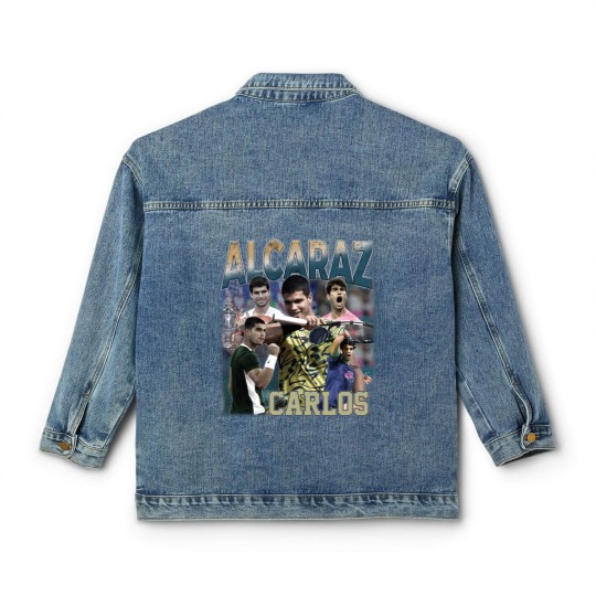 Discover Carlos Alcaraz Classic Women's Denim Jackets, Carlos Alcaraz 90s Bootleg Classic Women's Denim Jackets