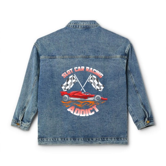 Discover Slot Car Racing Addict Slotcar - Slot Car Racing - Classic Women's Denim Jackets