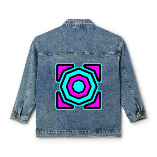 Discover Trusta cube Geometry Dash icon Classic Women's Denim Jackets