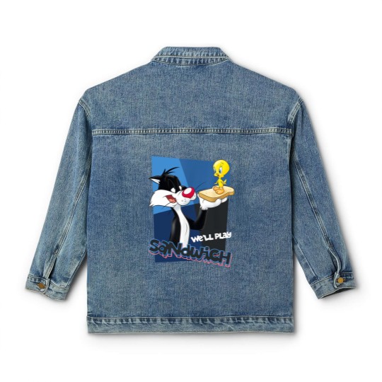 Discover Tweety Bird Classic Women's Denim Jackets Looney Tunes Sylvester Tweety Sandwich