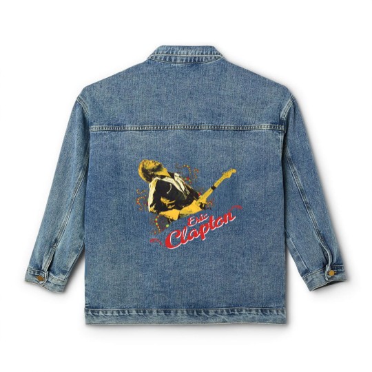 Discover Vintage Y2K Eric Clapton Guitar Band Classic Women's Denim Jackets Classic Women's Denim Jackets