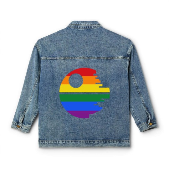 Discover Rainbow Death Star Classic Women's Denim Jackets