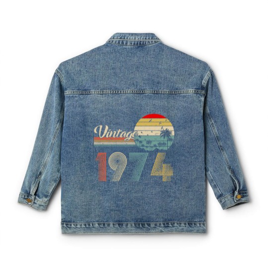 Discover Vintage 1974 Classic Women's Denim Jackets, 1974 Birthday Classic Women's Denim Jackets, 49th Birthday Classic Women's Denim Jackets