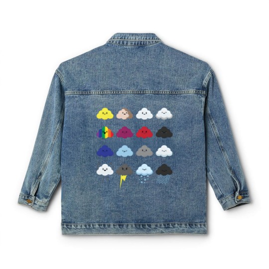 Discover Rain Drops Cloud Rainy Wet Clouds Cloudy Day Mood Classic Women's Denim Jackets
