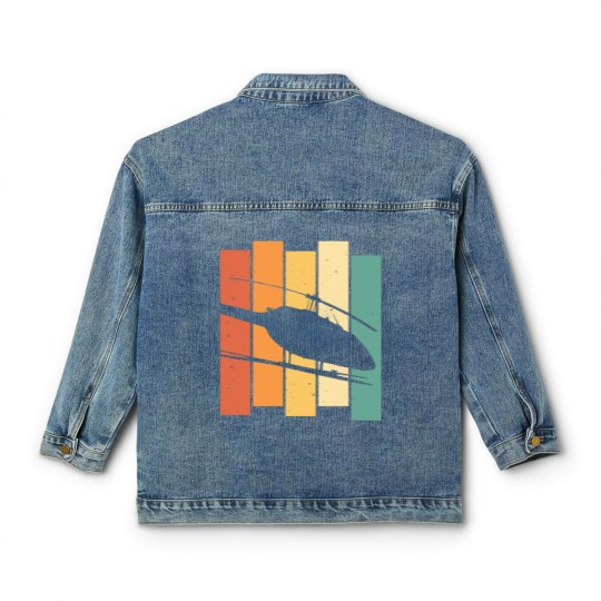 Discover Bell Jetranger Pilot Aviator Helicopter Aviation Classic Women's Denim Jackets