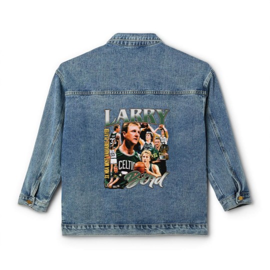 Discover Larry Bird Vintage Classic Women's Denim Jackets, Larry Bird Fan Tees, Basketball Classic Women's Denim Jackets