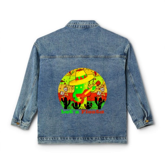 Discover Lets Fiesta Cinco De Mayo Mexican Guitar Cactus Classic Women's Denim Jackets