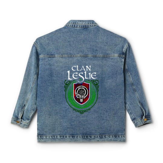 Discover Clan Leslie Scottish Tartan Classic Women's Denim Jackets