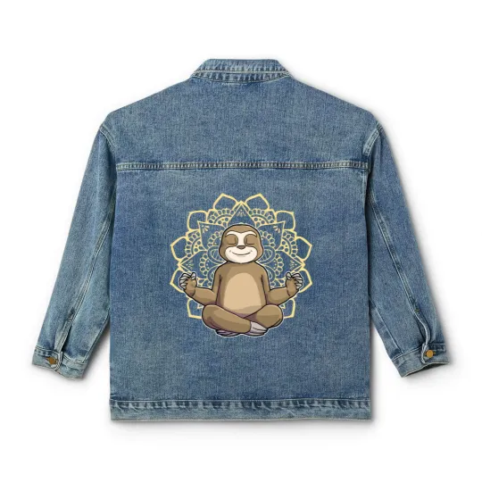 Discover Yoga Sloth My Spirit Animal Meditation Namaste Lazy Animal Classic Women's Denim Jackets
