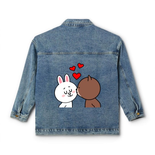 Discover Brown Bear Cony Bunny Rabbit The Kiss Classic Women's Denim Jackets
