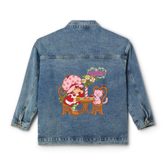 Discover Strawberry Shortcake strawberry shortcake and cat Classic Women's Denim Jackets