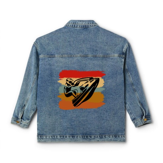 Discover Jetski Seadoo Retro Art Gift Classic Women's Denim Jackets