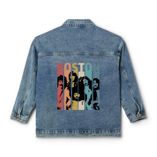Discover Vintage Retro Boston Band Classic Women's Denim Jackets, Boston Band Gift