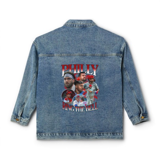 Discover Philly Ring The Bell Classic Women's Denim Jackets, Jose Alvarado Bryce Harper Classic Women's Denim Jackets