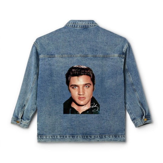Discover Elvis Presley Signature Classic Women's Denim Jackets Short Sleeve Cotton White Women Men S to 5XL