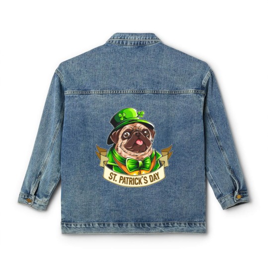 Discover St. Patrick's Day Pug Classic Women's Denim Jackets