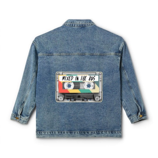 Discover Cassette Tape Mixed in the 80s Fashion Retro 1980s Classic Women's Denim Jackets