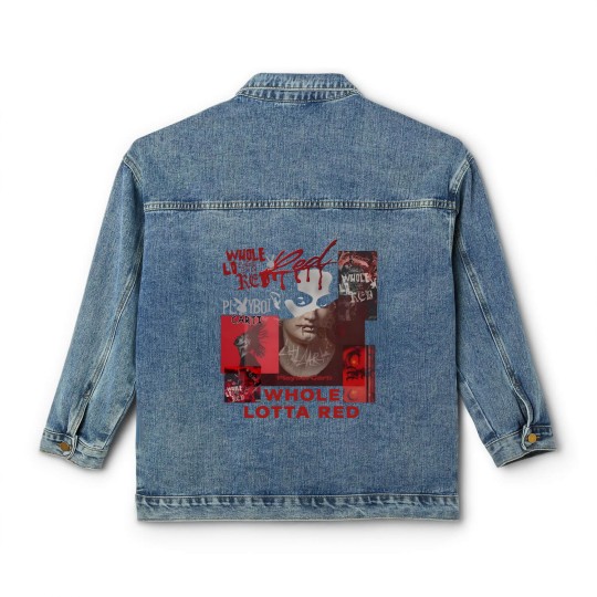 Discover Playboi Carti Whole Lotta Red Album 90s Rap Music Classic Women's Denim Jackets
