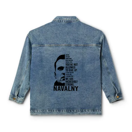 Discover Alexei Navalny Classic Women's Denim Jackets, RIP Alexei Navalny 1976-2024 Classic Women's Denim Jackets