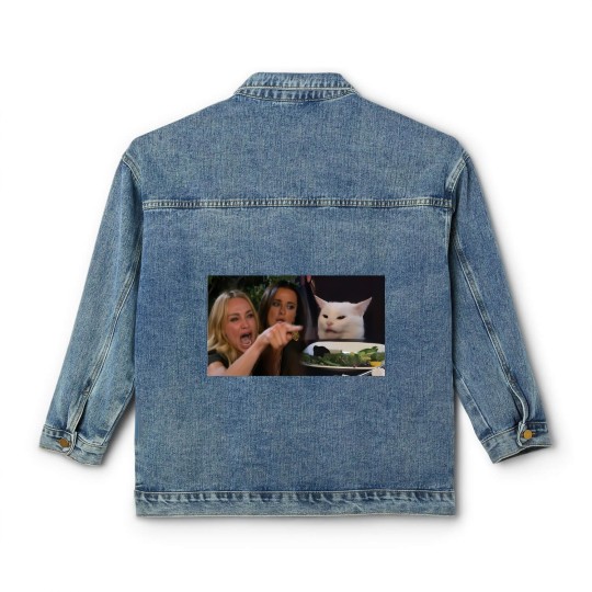 Discover Woman Yelling at a Cat - Meme - Classic Women's Denim Jackets