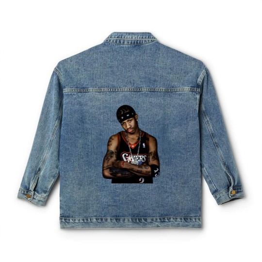 Discover Allen Iverson Classic Women's Denim Jackets, Rare The Answer Rap Classic Women's Denim Jackets Vintage Style Graphic Print