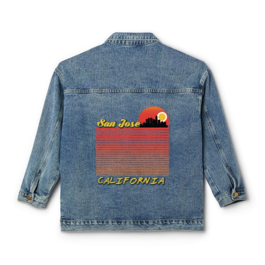 Discover Vintage San Jose City California Downtown Skyline Classic Women's Denim Jackets