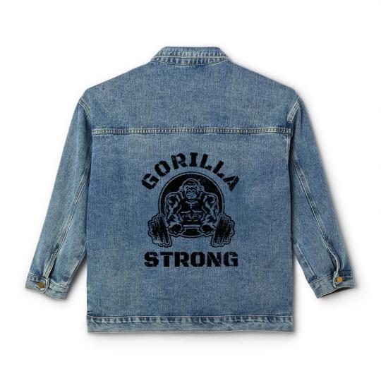 Discover GORILLA STRONG Gym Classic Women's Denim Jackets, Workout Classic Women's Denim Jackets, Gorilla Classic Women's Denim Jackets