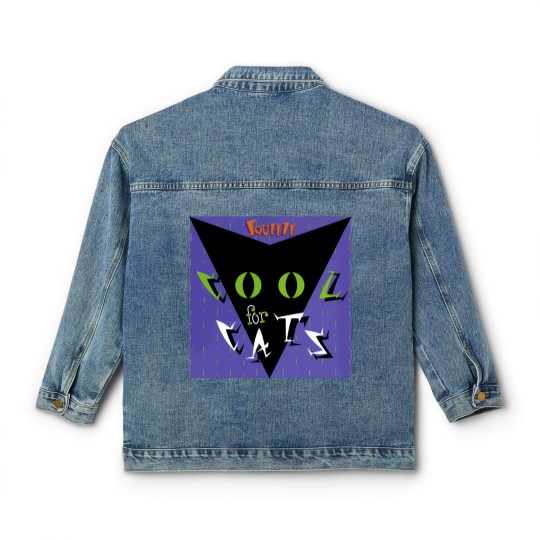 Discover Squeeze Cool For Cats Cool Cats Purple Green Classic Women's Denim Jackets