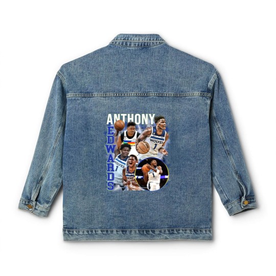 Discover Anthony Edwards Graphic Classic Women's Denim Jackets, Basketball Classic Women's Denim Jackets