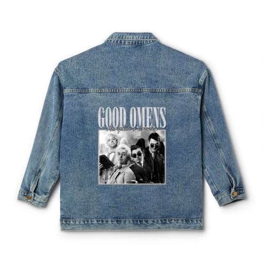Discover Good Omens Movie Classic Women's Denim Jackets, Aziraphale 2023 Movie Bootleg Classic Women's Denim Jackets