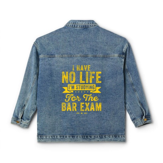 Discover Bar Exam Funny Law School Graduation Women Men Law Classic Women's Denim Jackets