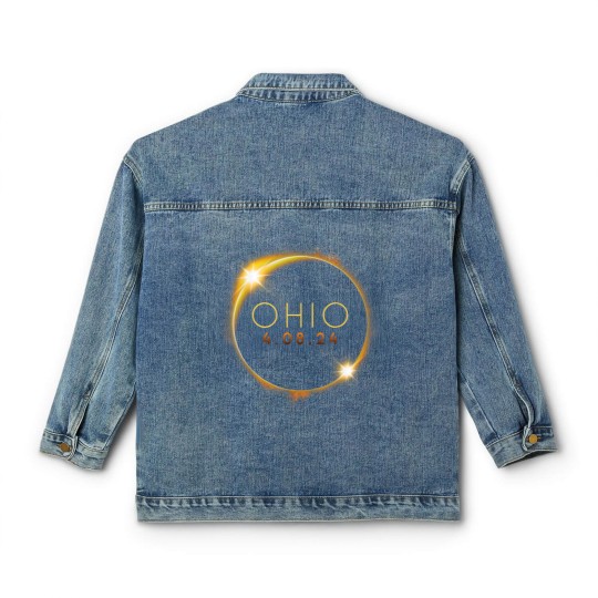 Discover Solar Eclipse 2024 State Ohio Total Solar Eclipse Classic Women's Denim Jackets
