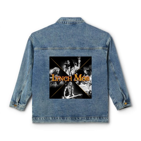 Discover Lynch Mob World Tour Classic Women's Denim Jackets, Vintage Lynch Mob Band Classic Women's Denim Jackets, Retro Lynch Mob Band Classic Women's Denim Jackets