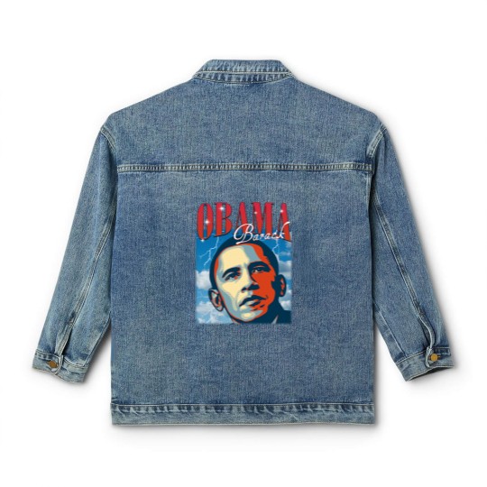 Discover RETRO BARACK OBAMA Classic Women's Denim Jackets | Vintage Obama Classic Women's Denim Jackets Retro 90s