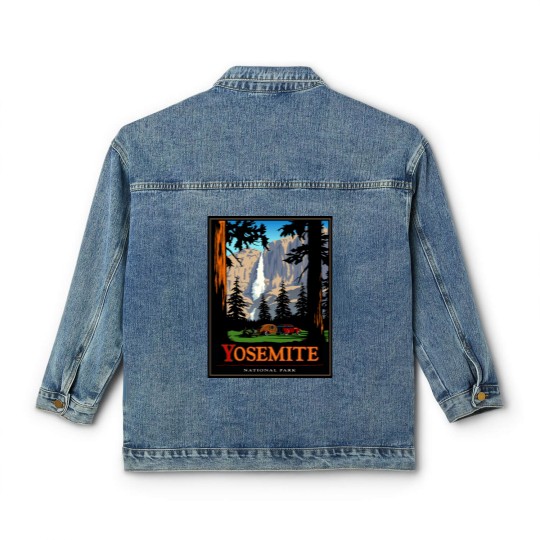 Discover Yosemite Classic Women's Denim Jackets Vintage National Park Classic Women's Denim Jackets