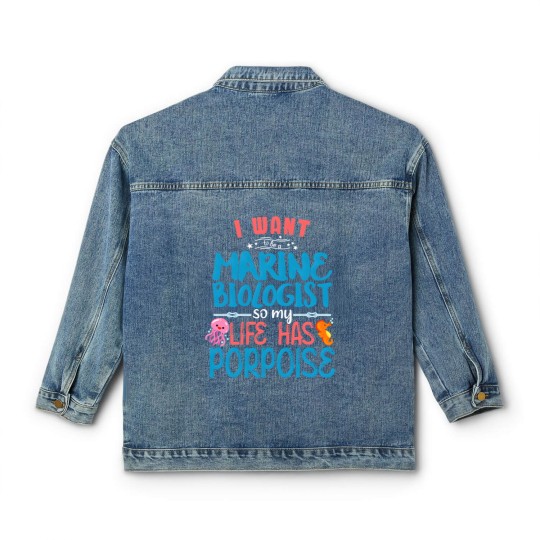 Discover Marine Biology Future Marine Biologist Gift Saying Classic Women's Denim Jackets