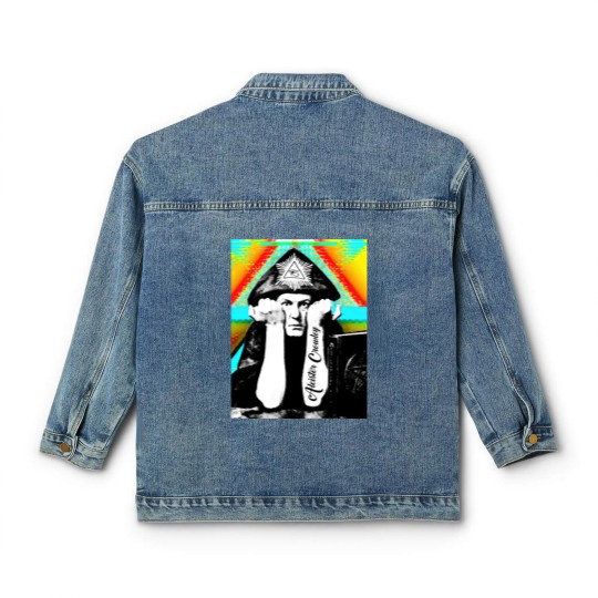 Discover Aleister Crowley Psychedelic Art Print Design - Aleister Crowley - Classic Women's Denim Jackets