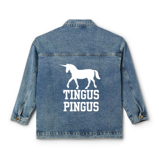Discover Boston Basketball Fan Tingus Pingus Unicorn Classic Women's Denim Jackets