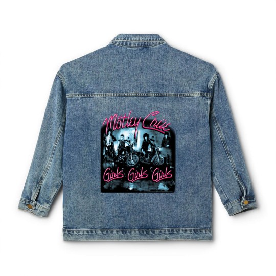 Discover Motley Crue Girls Girls Girls Black Classic Women's Denim Jackets