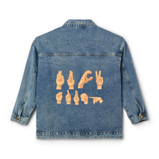 Discover ASL American Sign Language Fuck Trump Funny Classic Women's Denim Jackets