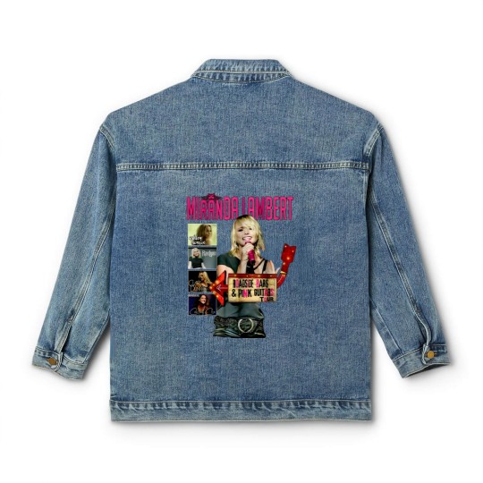 Discover MIRANDA LAMBERT Roadside Bar  Pink Guitars Tour 2019 Classic Women's Denim Jackets