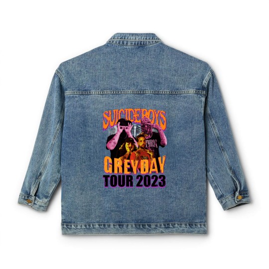 Discover Suicideboys Rap Classic Women's Denim Jackets, Grey Day 2023 World Tour Vintage 90s