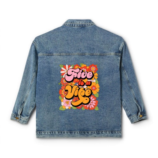 Discover Five is a Vibe 5th Birthday Party Classic Women's Denim Jackets
